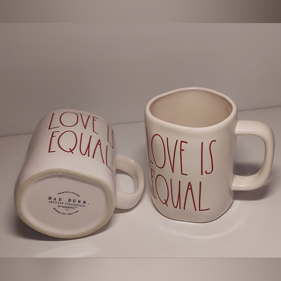 NEW Authentic Collectable Rae Dunn "Love is Equal" 2 mugs - Picture 4 of 4